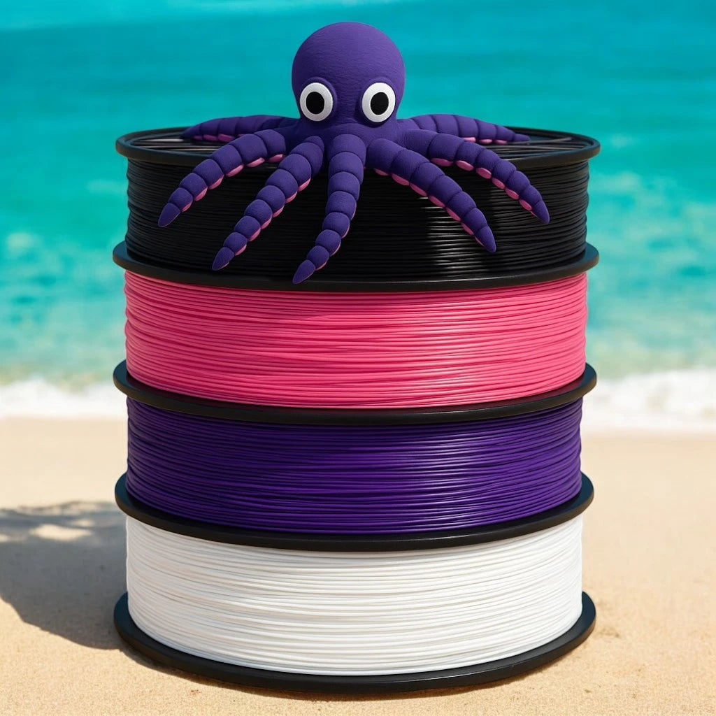BIO PLA Spar-Set "Lila Oktopus" 3.40kg. 1.75mm. 4 Spulen