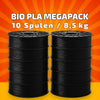 BIO PLA Schwarz Megapack – 8,5 kg (10 Spulen × 0,85 kg) 1.75 mm