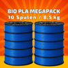 BIO PLA Blau Megapack – 8,5 kg (10 Spulen × 0,85 kg) 1.75 mm