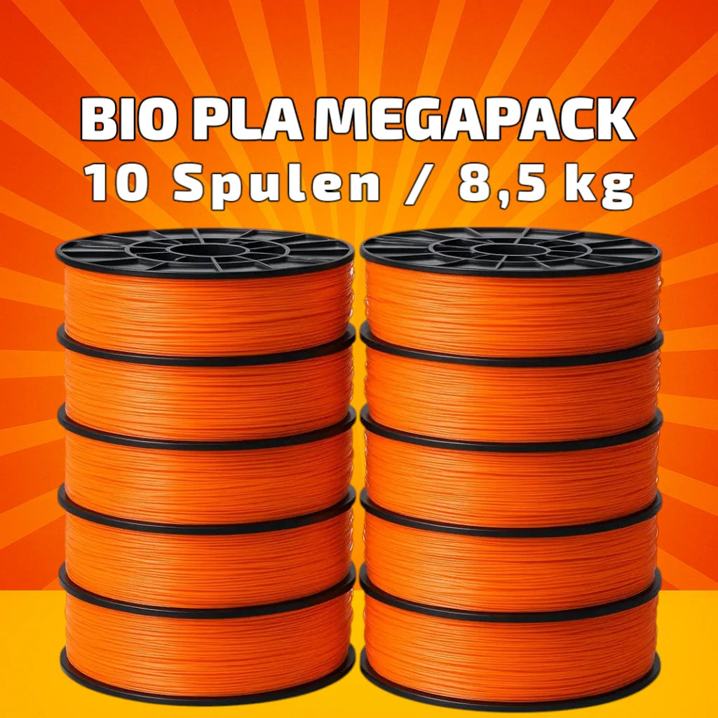 BIO PLA Orange Megapack – 8,5 kg (10 Spulen × 0,85 kg) 1.75 mm