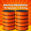 BIO PLA Orange Megapack – 8,5 kg (10 Spulen × 0,85 kg) 1.75 mm