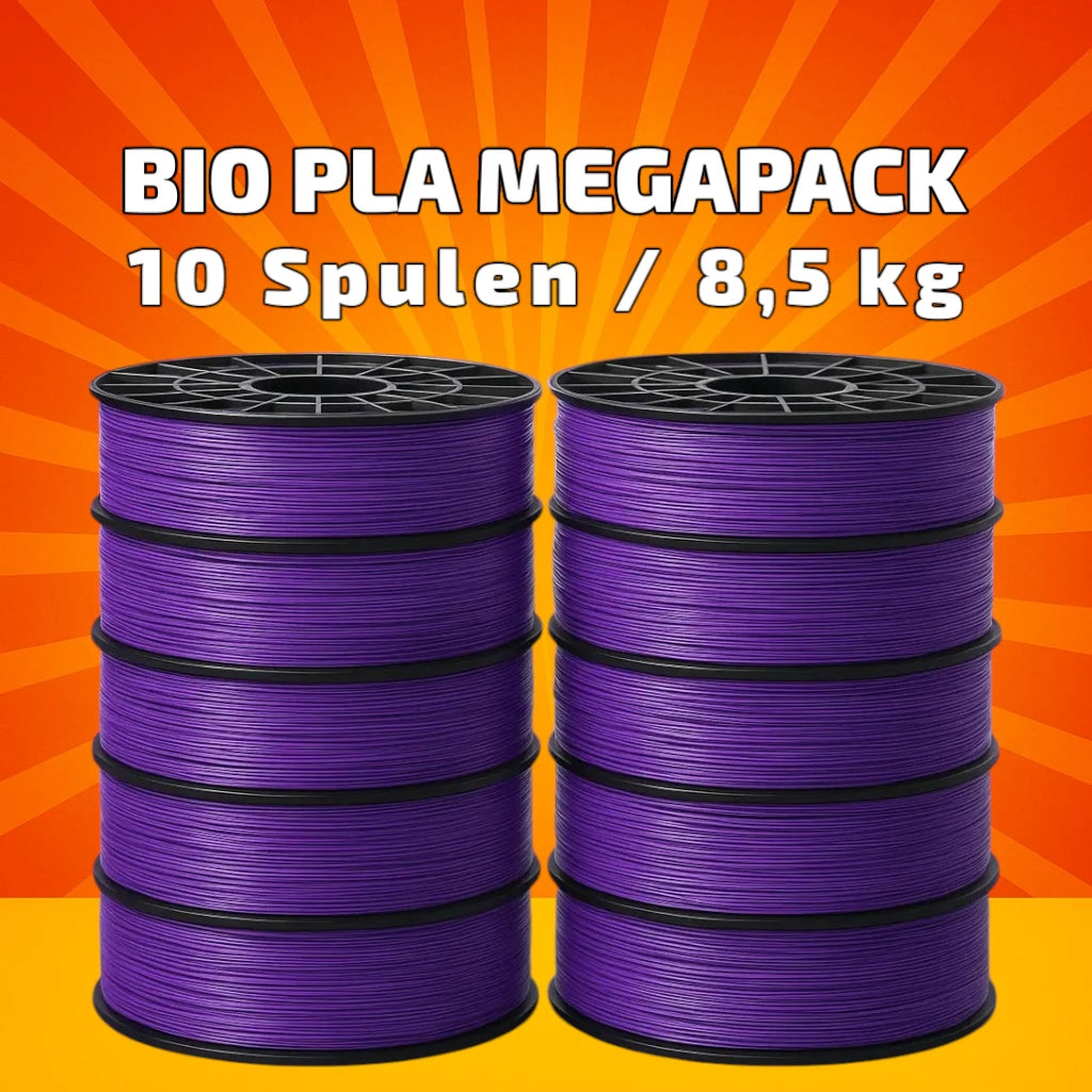 BIO PLA Violett Megapack – 8,5 kg (10 Spulen × 0,85 kg) 1.75 mm