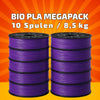 BIO PLA Violett Megapack – 8,5 kg (10 Spulen × 0,85 kg) 1.75 mm